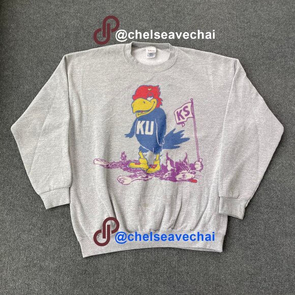 Vintage Kansas Jayhawks KU Jayhawks Shirt, Retro University of Kansas Sweatshirt - Picture 1 of 2